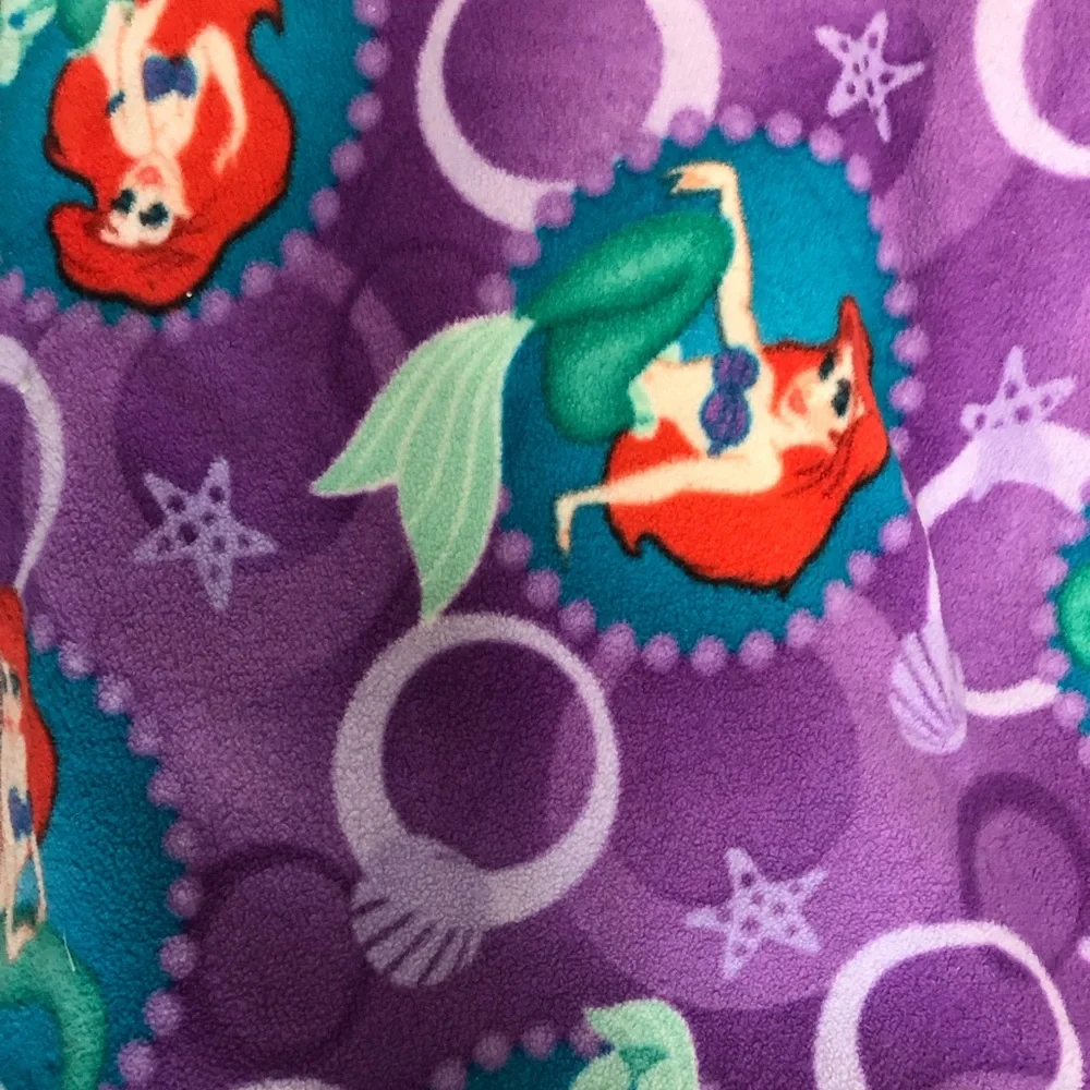 Ariel Purple and Blue Kids Blanket Twin Size Bed Blanket